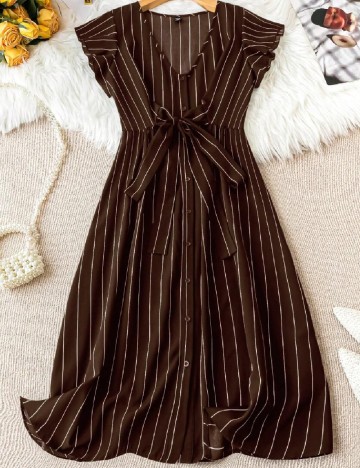 Rochie medie SHEIN CURVE, maro