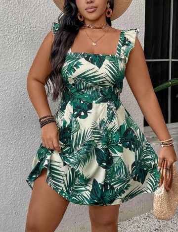 Rochie scurta SHEIN CURVE, verde