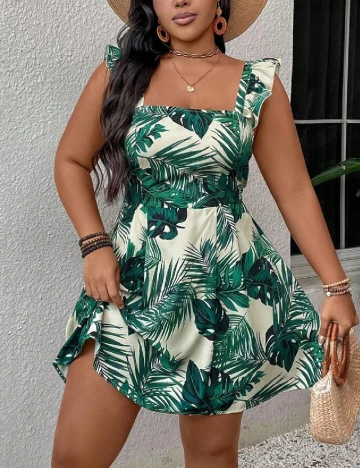 Rochie scurta SHEIN CURVE, verde