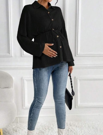 Cardigan SHEIN Maternity, negru