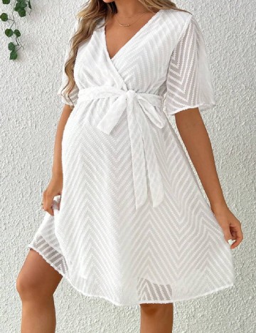 Rochie scurta SHEIN Maternity, alb
