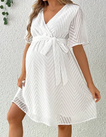 Rochie scurta SHEIN Maternity, alb