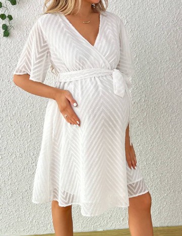 Rochie scurta SHEIN Maternity, alb