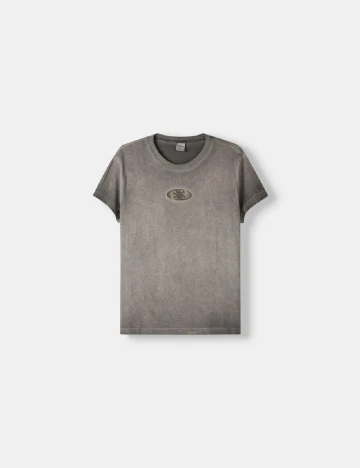 Tricou Bershka, gri Gri