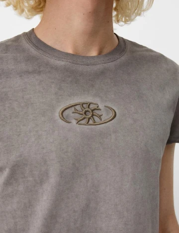 Tricou Bershka, gri Gri