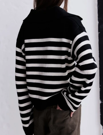 Bluza H&M, alb/negru
