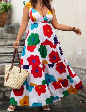 Rochie lunga SHEIN CURVE, mix culori