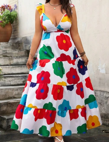 Rochie lunga SHEIN CURVE, mix culori