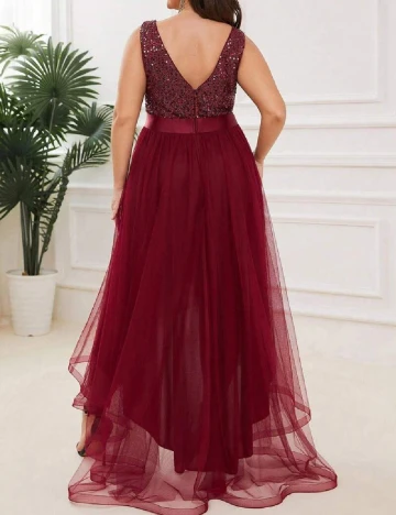Rochie lunga Ever-Pretty Plus Size, rosu
