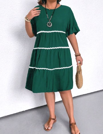 Rochie scurta SHEIN CURVE, verde
