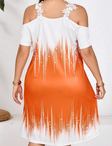 Rochie scurta Emery Rose Curve, portocaliu