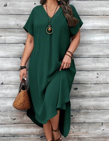 Rochie medie Emery Rose Curve, verde