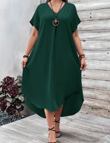 Rochie medie Emery Rose Curve, verde