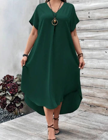 Rochie medie Emery Rose Curve, verde