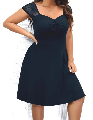 Rochie scurta SHEIN CURVE, bleumarin