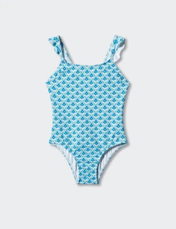 Costum de baie Mango Kids, albastru Albastru