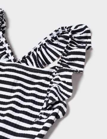 Costum de baie Mango Kids, alb/negru