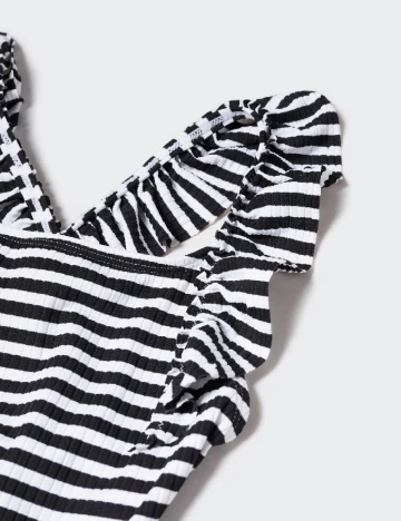 Costum de baie Mango Kids, alb/negru Alb
