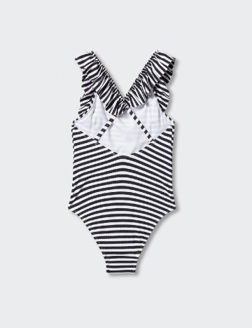 Costum de baie Mango Kids, alb/negru