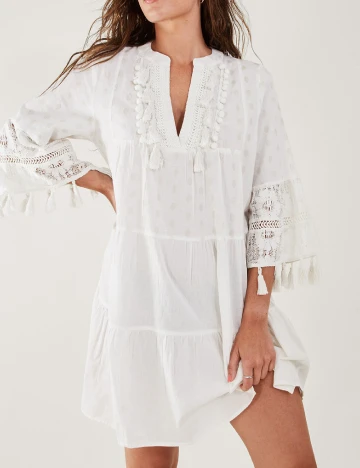 Rochie scurta Accessorize, ecru