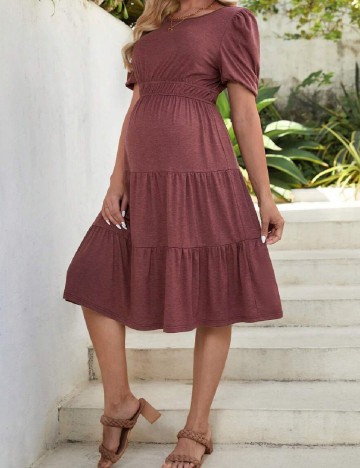 Rochie medie SHEIN Maternity, visiniu