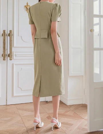 Rochie medie Dazy, verde Verde