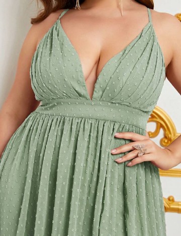 Rochie lunga Faeriesty Plus Size, verde