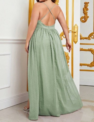 Rochie lunga Faeriesty Plus Size, verde