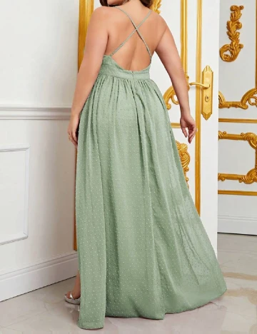 Rochie lunga Faeriesty Plus Size, verde