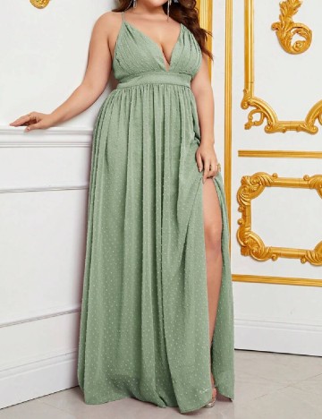 Rochie lunga Faeriesty Plus Size, verde