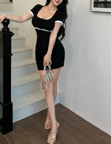 Rochie scurta Dazy, negru