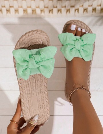 Slapi SHEIN, verde/maro