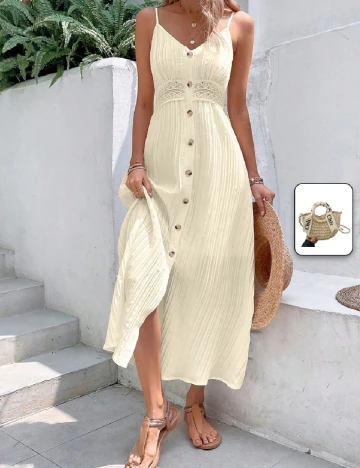 Rochie lunga SHEIN, crem