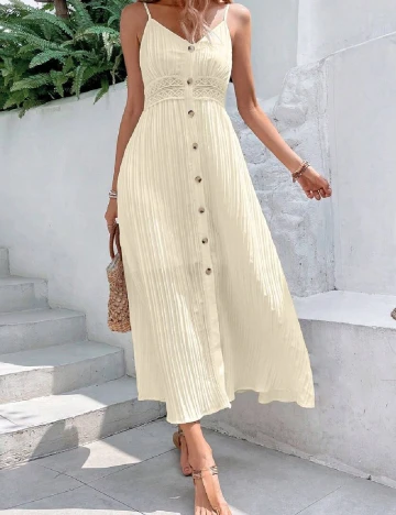 Rochie lunga SHEIN, crem