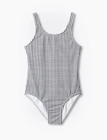 Costum de baie Mango Kids, alb/negru Alb
