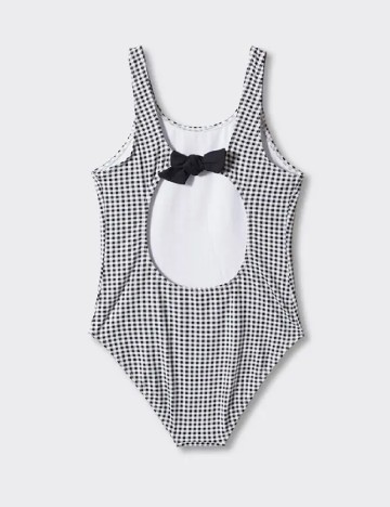 Costum de baie Mango Kids, alb/negru