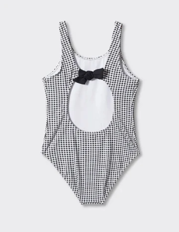 Costum de baie Mango Kids, alb/negru Alb
