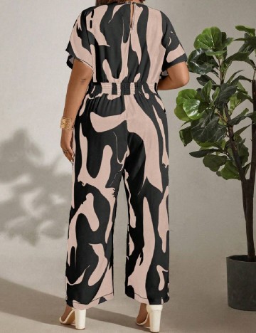 Salopeta SHEIN CURVE, roz/negru