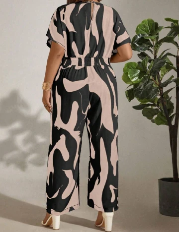 Salopeta SHEIN CURVE, roz/negru
