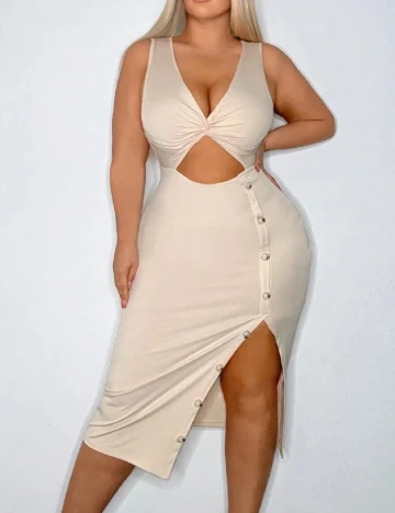 Rochie medie SHEIN CURVE, crem