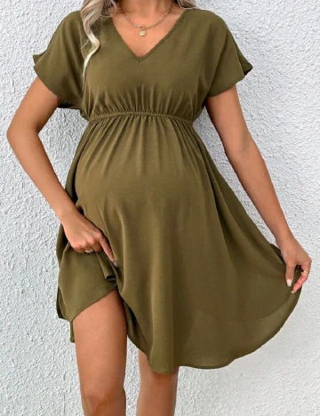 Rochie scurta SHEIN Maternity, kaki