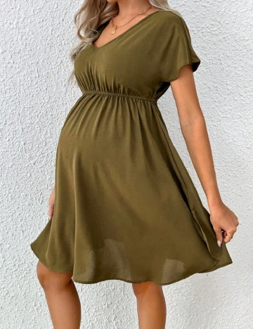 Rochie scurta SHEIN Maternity, kaki