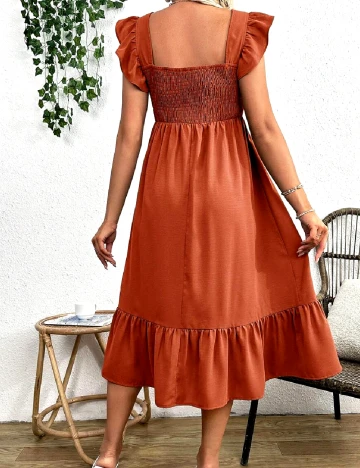 Rochie medie SHEIN Maternity, caramiziu Maro