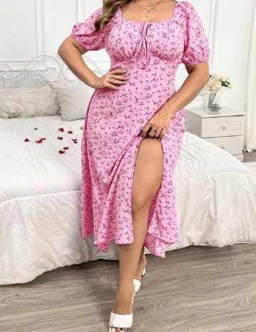 Rochie medie SHEIN CURVE, roz
