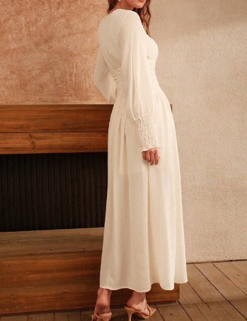 Rochie lunga Anewsta, crem