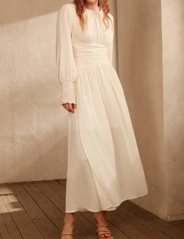 Rochie lunga Anewsta, crem