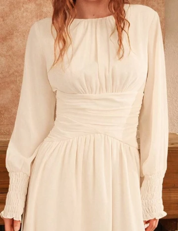 Rochie lunga Anewsta, crem