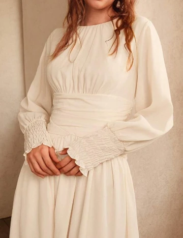 Rochie lunga Anewsta, crem