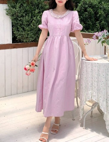 Rochie lunga Dazy, roz