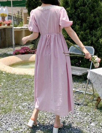 Rochie lunga Dazy, roz